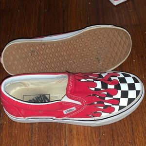 Red drip Checkerboard Vans